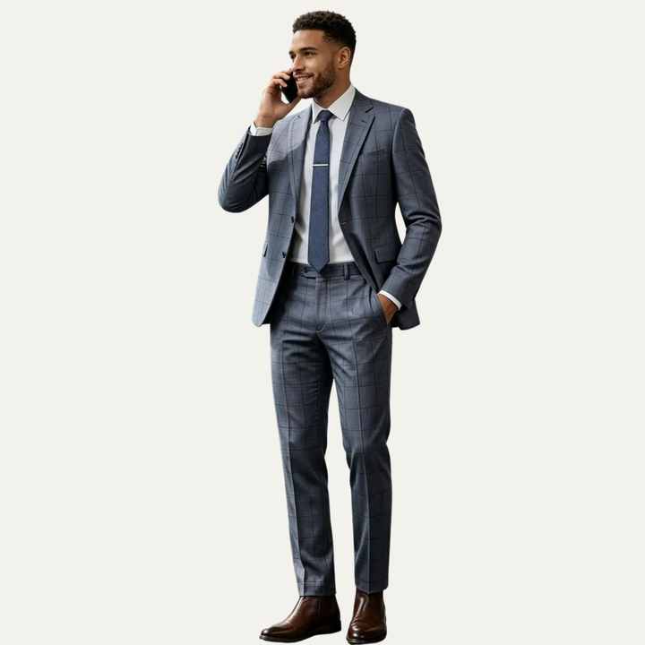The Dana Point Men’s Smart Plaid Suit Set