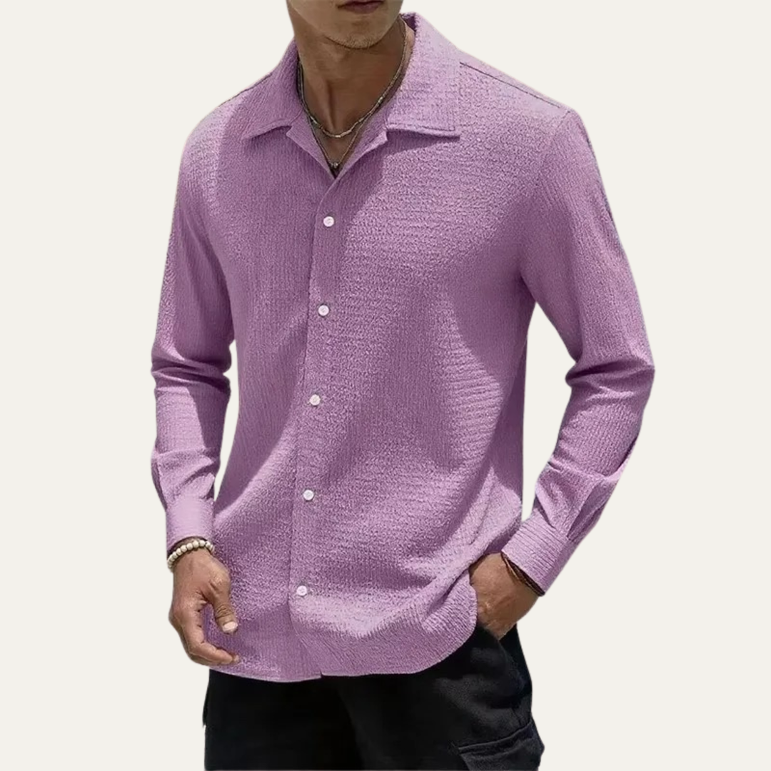 The Frascati Men’s Relaxed Fit  Casual Textured Shirt