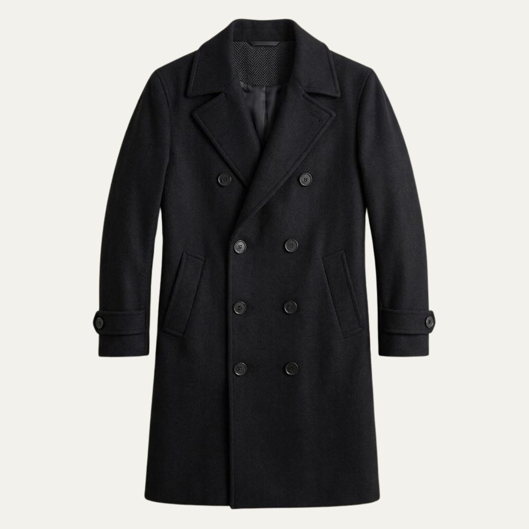 The Otranto Men’s Double Breasted Long Wool Trench Coat