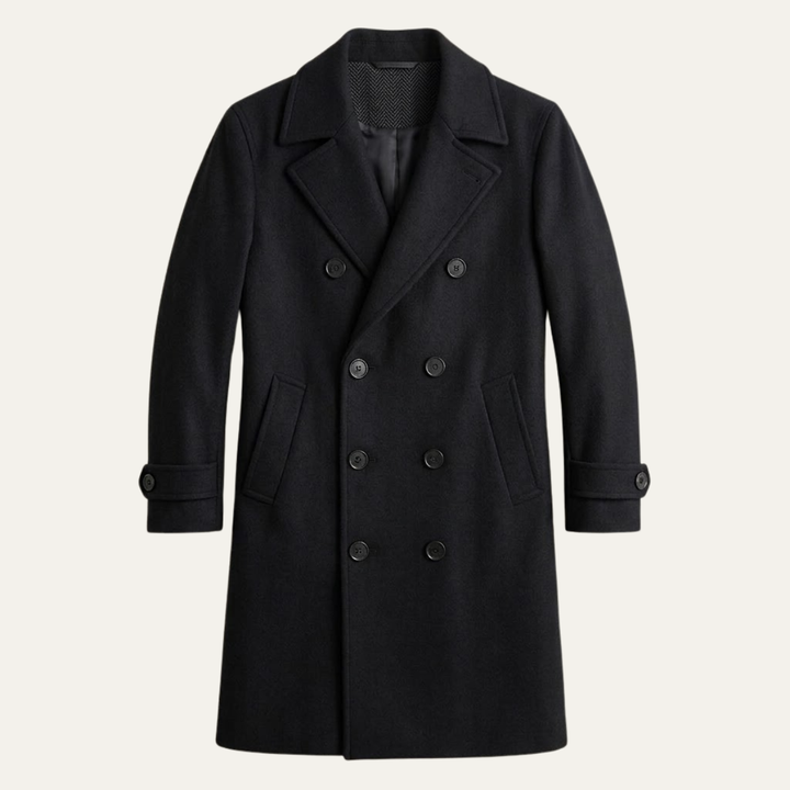 The Otranto Men’s Double Breasted Long Wool Trench Coat