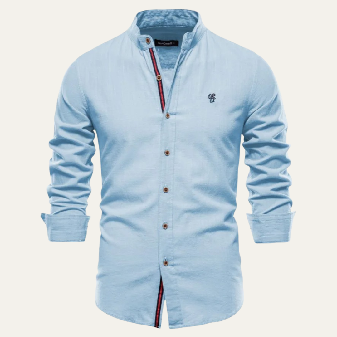 The Oakrun Men’s Slim Fit Stand Collar Business Shirt