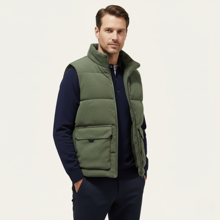The Penzance Men's Corduroy Lighweight Quilted Vest