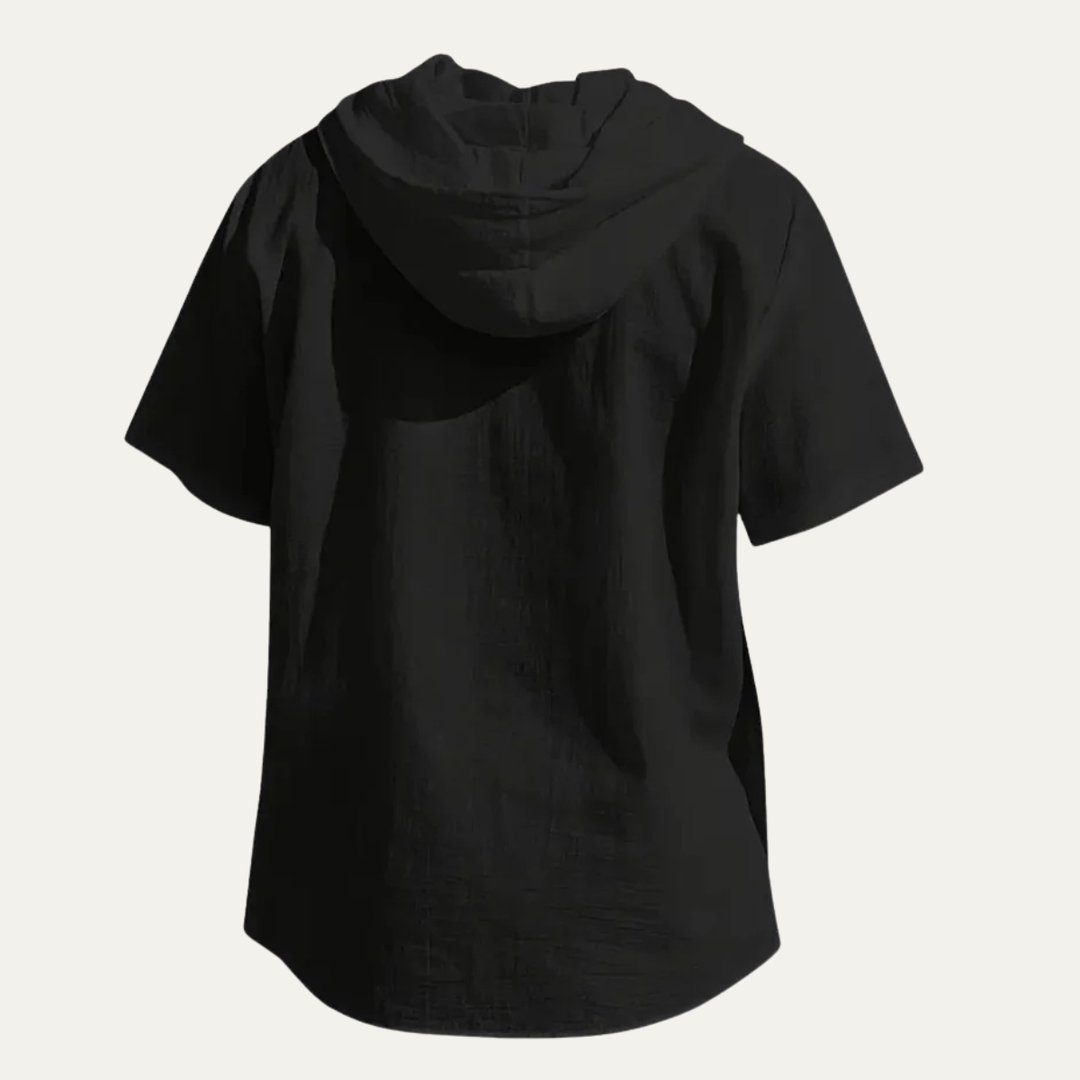 The Glenrock Men’s Cotton Linen Hooded Drawstring Casual Top