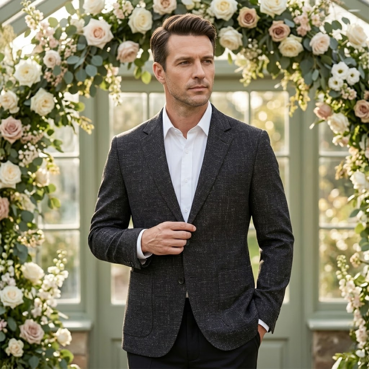 The Garda Porto Men’s Checked Double Breasted Plaid Blazer - Wedding Guest
