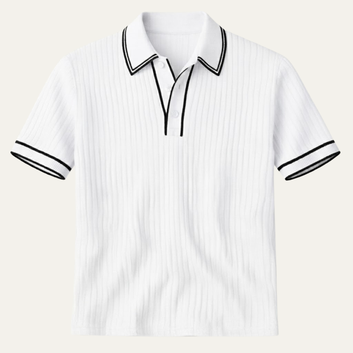 The Moscova Men’s Ribbed Knit Business Polo Shirt
