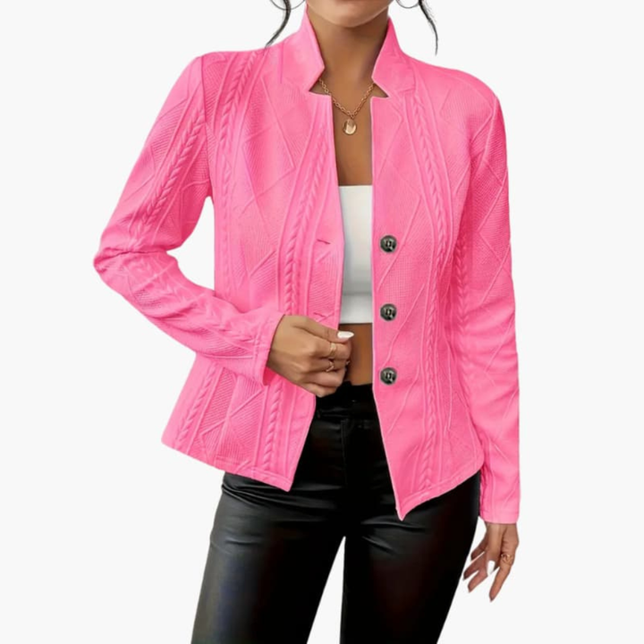 Women's Lapel Blazer with Button Closure