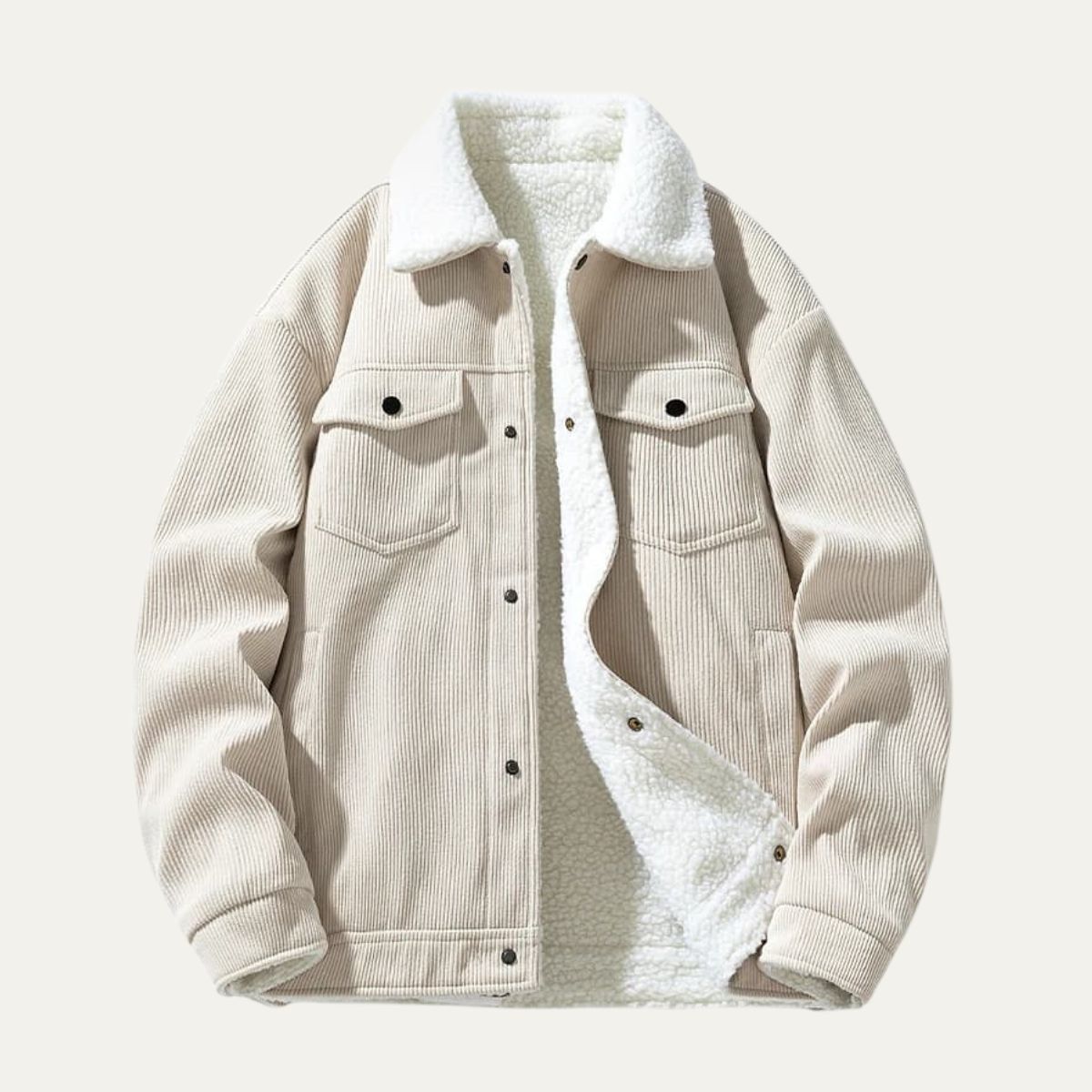 The Moneglia Men’s Corduroy Fleece Lined Sherpa Jacket