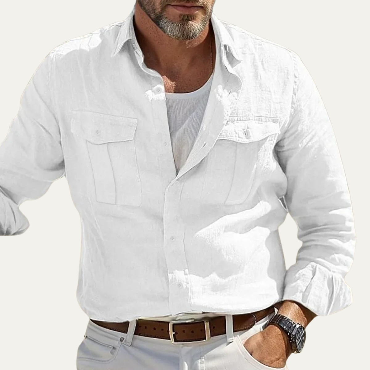 The Brera Men’s Casual Cotton Summer Linen Shirt