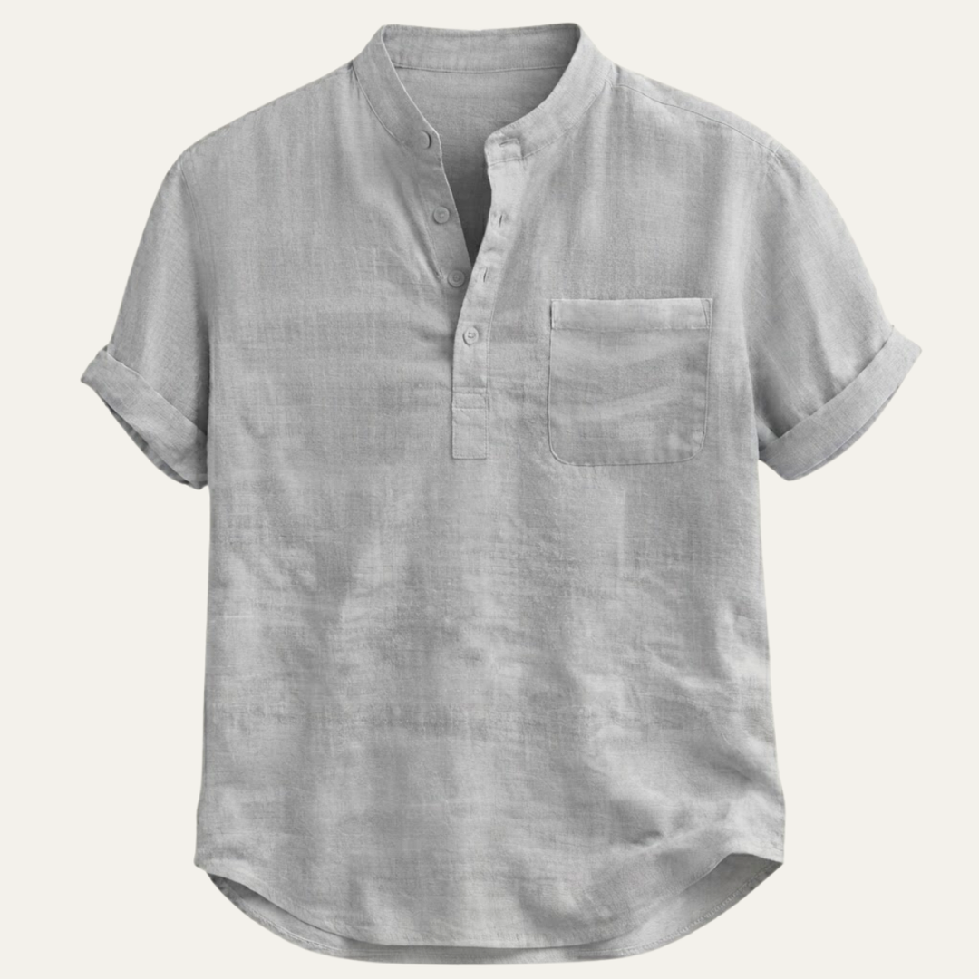 The Navigli Men’s Breathable Henley Linen Shirt