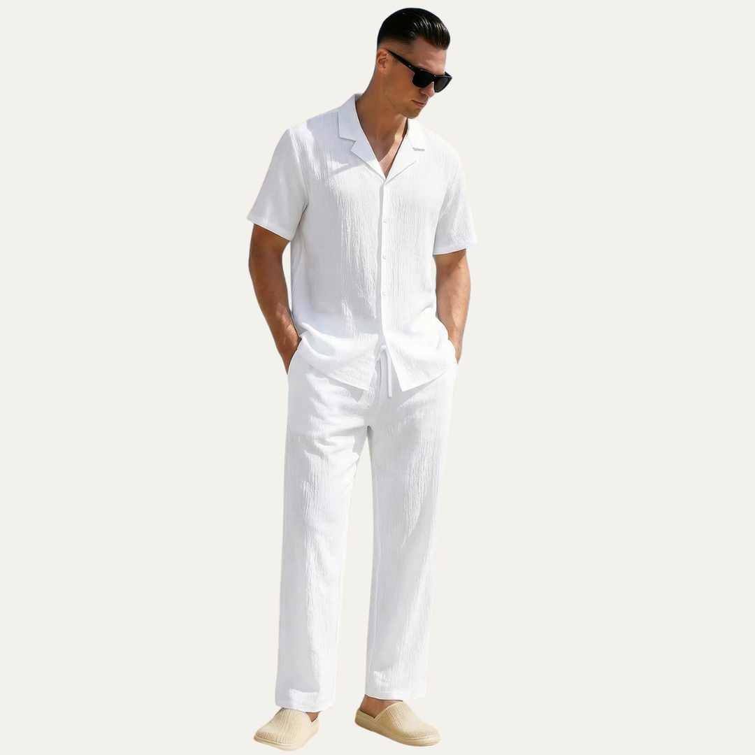 The Springdale Men’s Casual Linen Lounge Matching Set