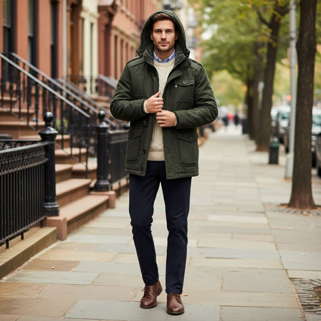 Men’s Insulated Winter Hooded Parka Jacket
