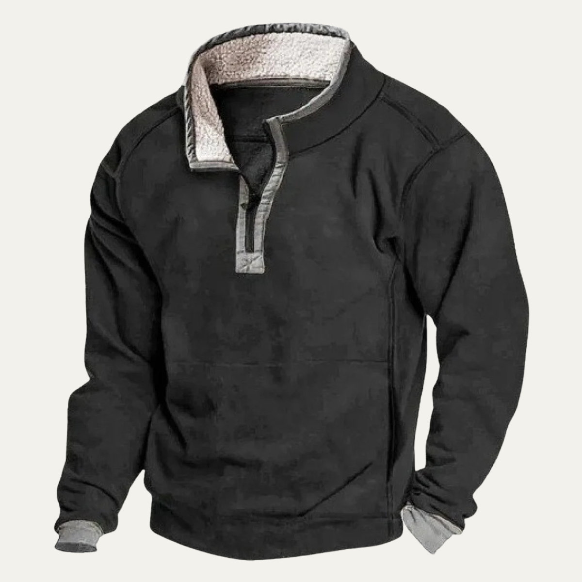 The Meadowpark Men's Stand Collar Warm Half Button Outdoor Sweater