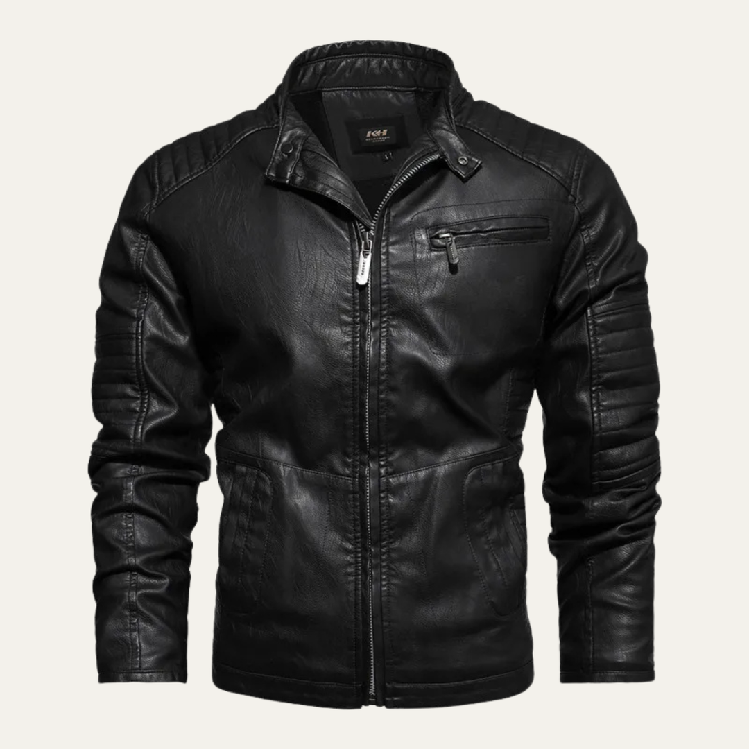 The Willowstone Men’s Classic Biker Leather Jacket
