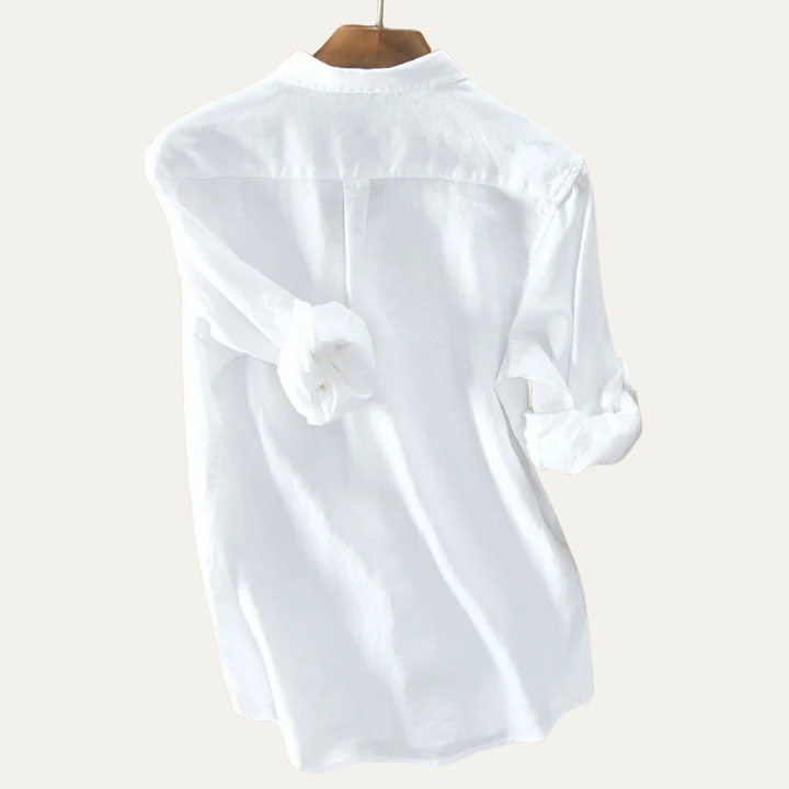 The Woodhall Men’s Linen Italian Style Casual Button Up Shirt