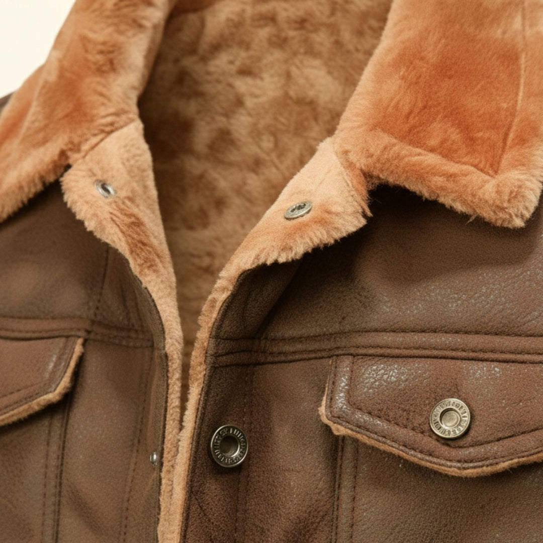 The Braxton Men’s Shearling Vintage Faux Leather Jacket