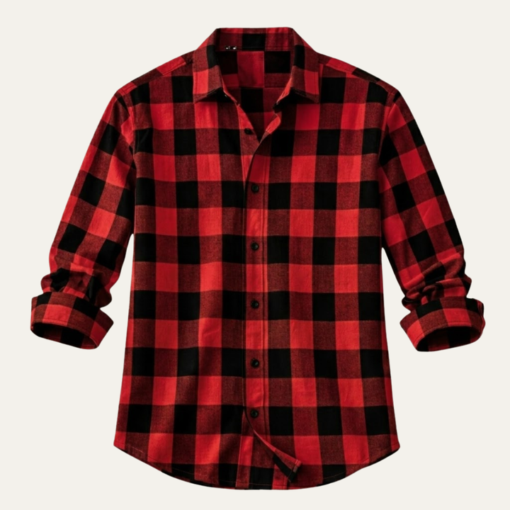 The Como Lago Men’s Casual Plaid Button-Up Shirt