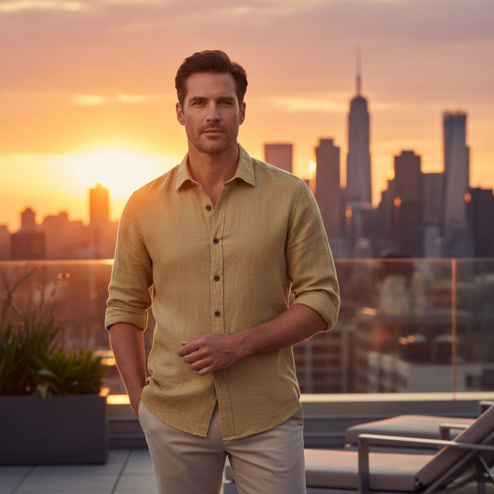 The Zurich Vintage Long Sleeve Cotton Shirt for Men
