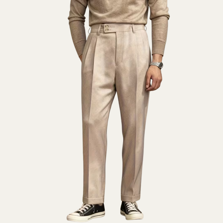 The Perth Men’s Slim Fit High Waisted Straight Leg Dress Pants