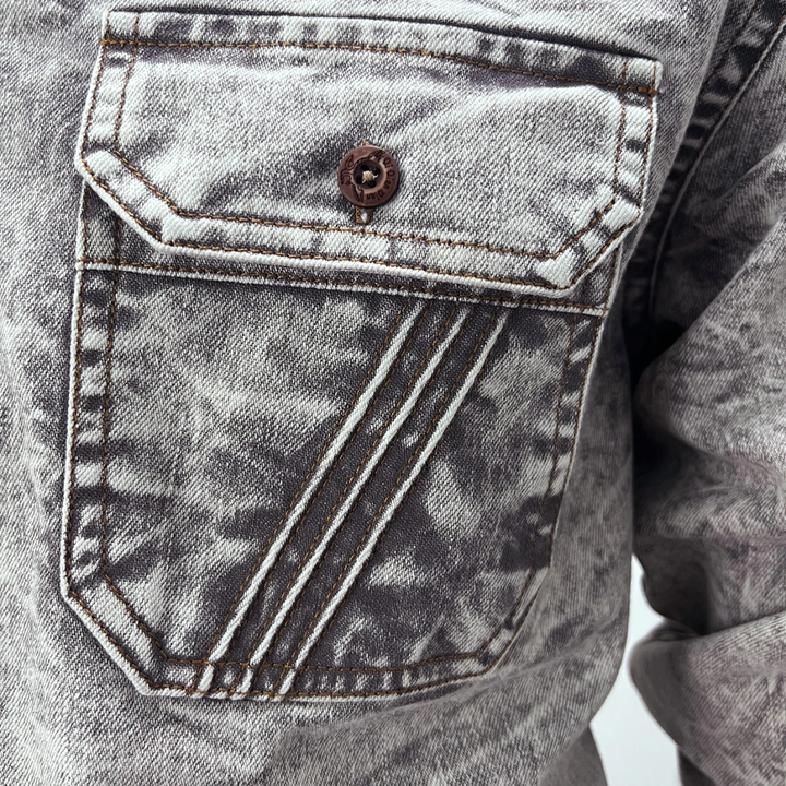 The Windcrest Men’s Casual Button Up Vintage Denim Shirt