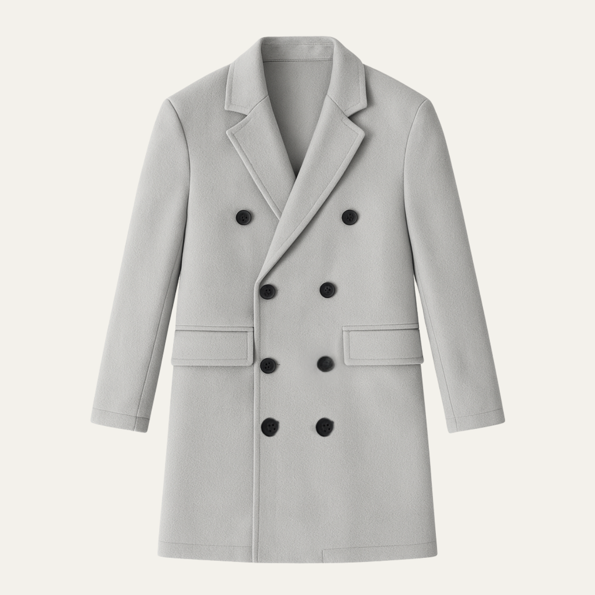 The Arezzo Men's Trendy Wool Double Breasted Long Coat