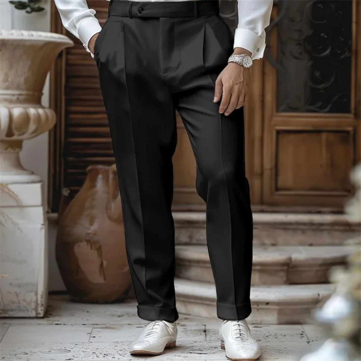 Men's Trousers Dress Pants Slacks Casual Pants Suit Pants Front Pocket Straight Leg Plain Comfort Breathable Full Length Wedding Outdoor Party Elegant