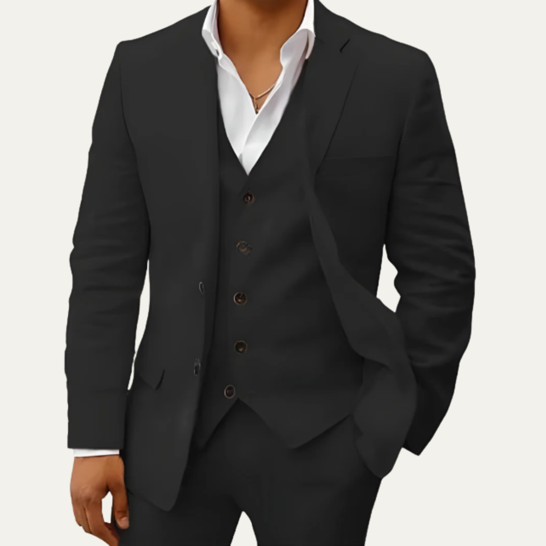 The Oakridge Men’s 3 Piece Cotton Suit – Classic Breathable Summer Set
