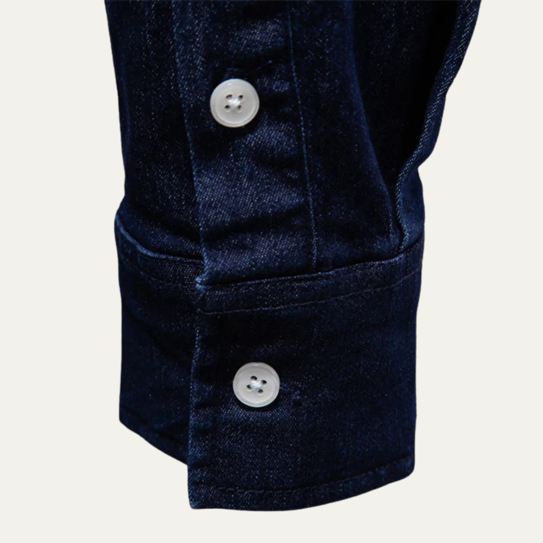 The Crestfall Ridge Men’s Slim Fit Denim Shirt with Double Pockets