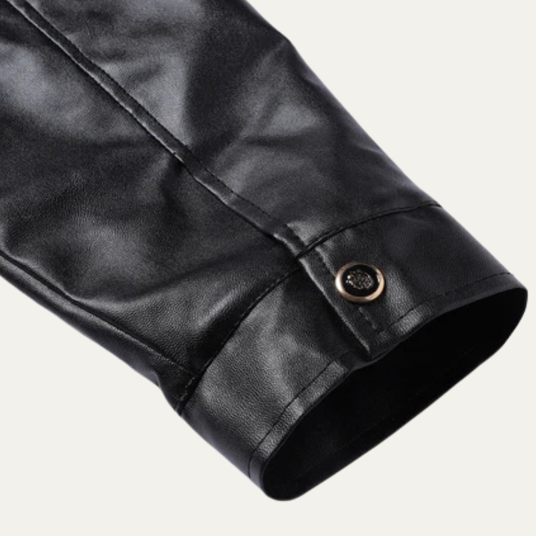 The Bologna Men's Retro Fleece Lined Leather Biker Jacket