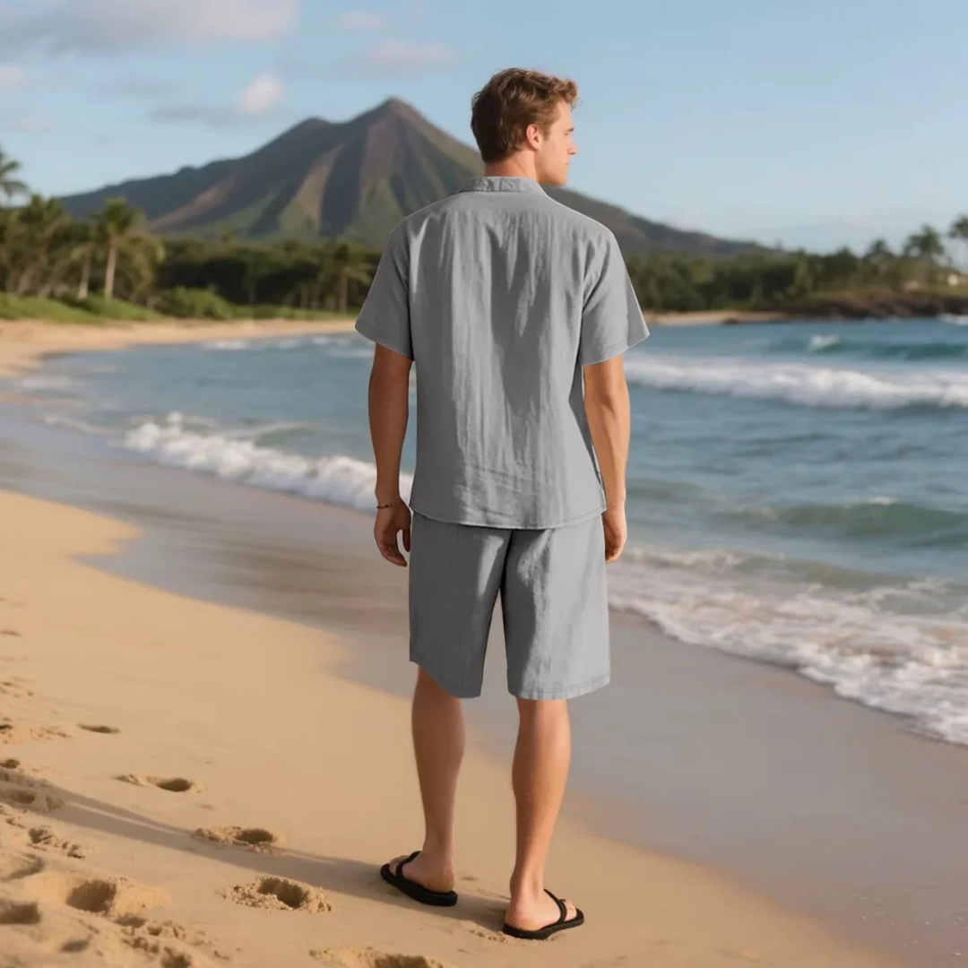 The Kirkwood Men’s Lightweight Summer Short Sleeve Shirt & Shorts Set