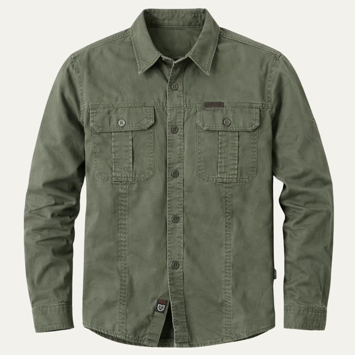 The Ashton Ridge Men’s Solid Color Multi Pocket Cargo Shirt