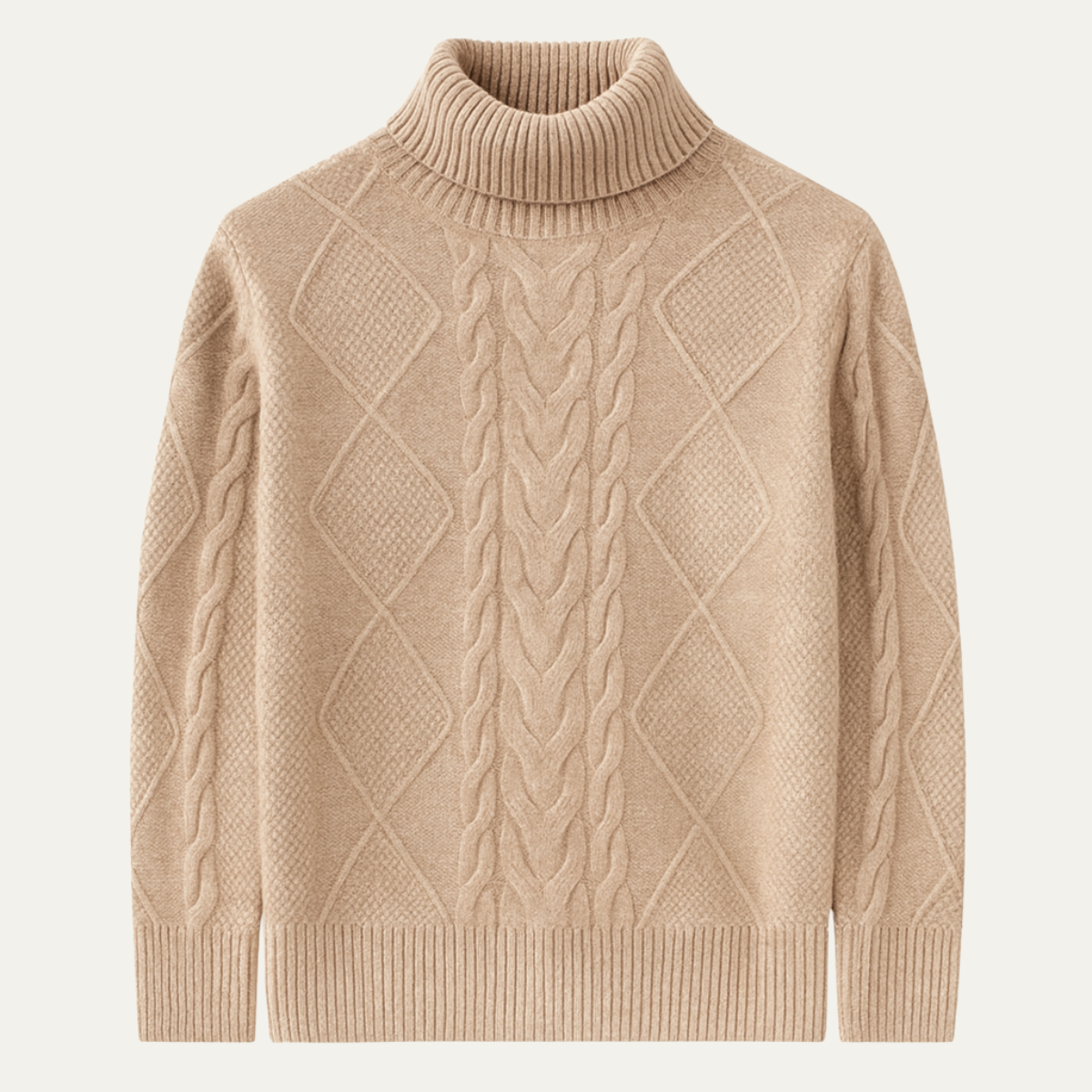The Denbighshire Men's Cable Knit Turtleneck Sweater