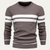 The Glamorgan Men's Casual Knitted White Stripes Sweater
