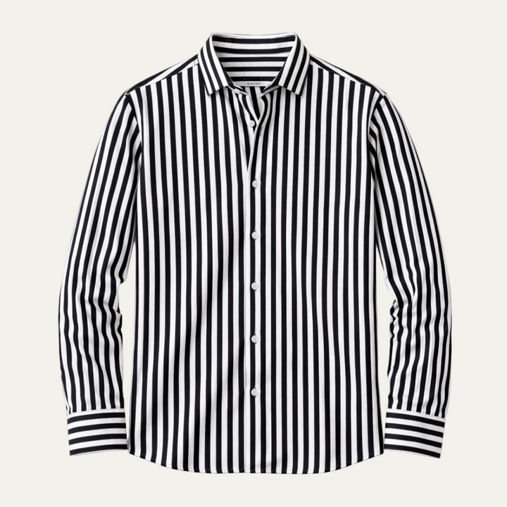 The Piacenza Men’s Casual Button-Down Printed Striped Shirt