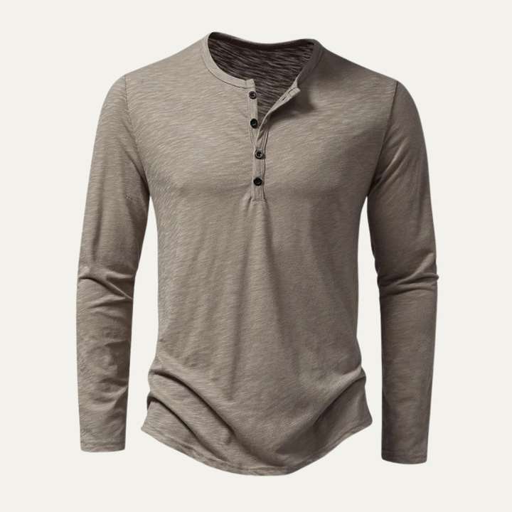 The Berkshire Men’s Casual Button Neck Henley Cotton T Shirt