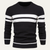 The Glamorgan Men's Casual Knitted White Stripes Sweater