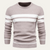 The Glamorgan Men's Casual Knitted White Stripes Sweater
