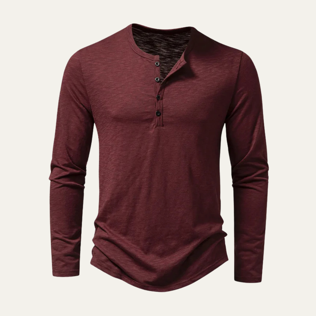 The Berkshire Men’s Casual Button Neck Henley Cotton T Shirt