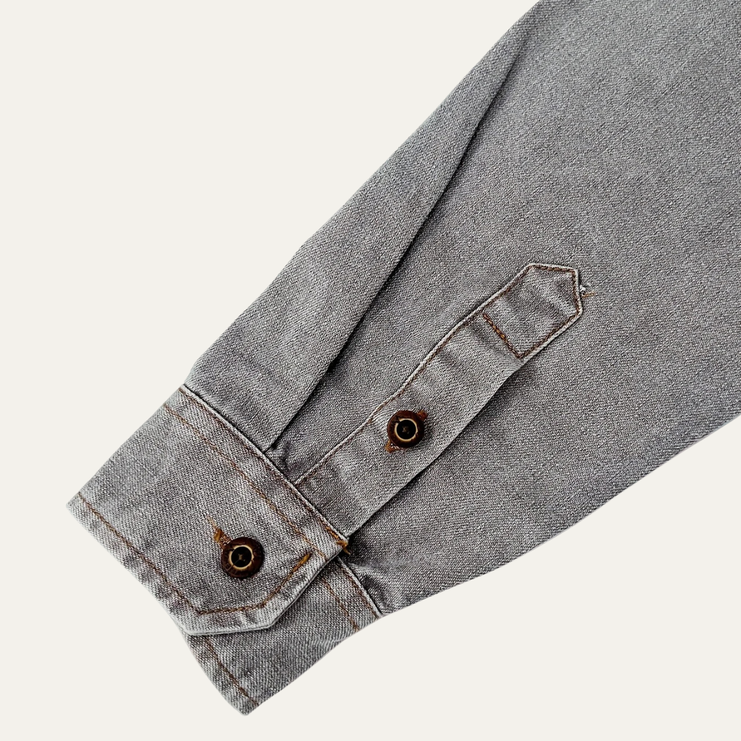 The Millridge Men’s Casual Denim Shirt with Double Pockets