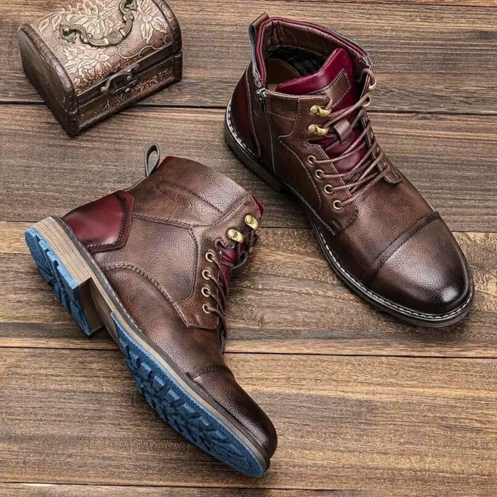 The Manchester Men's Vintage Leather Ankle Boots