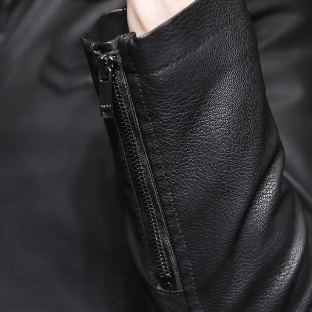 The Menton Men’s Winter Fleece Lined Leather Shearling Jacket