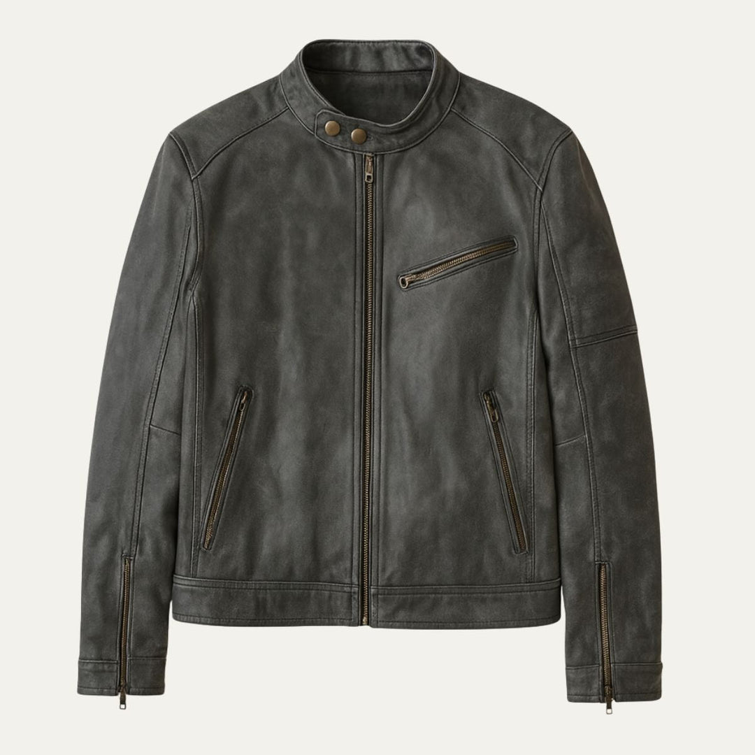 The Brooklyn Faux Leather Biker Jacket – Men’s Classic Motorcycle Style