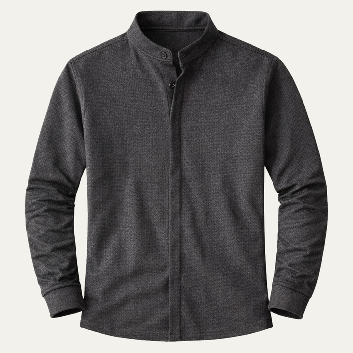 The Corniglia Men’s Slim Fit Stand Collar Knit Shirt