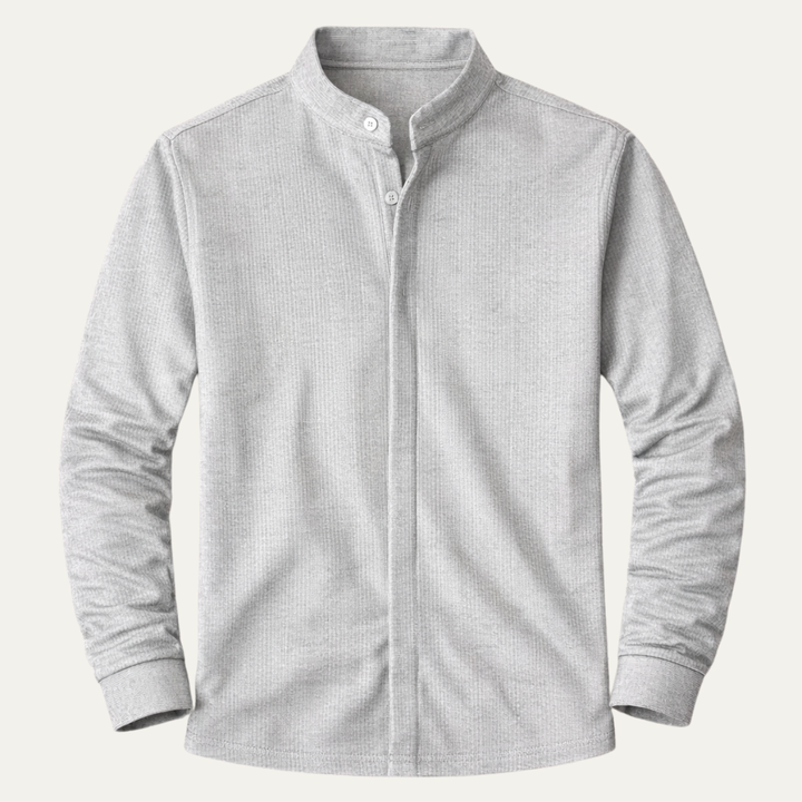 The Corniglia Men’s Slim Fit Stand Collar Knit Shirt