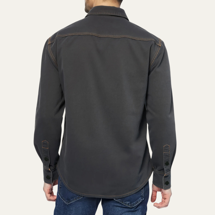The Glenwood Court Men’s Vintage Dark Gray Denim Shirt