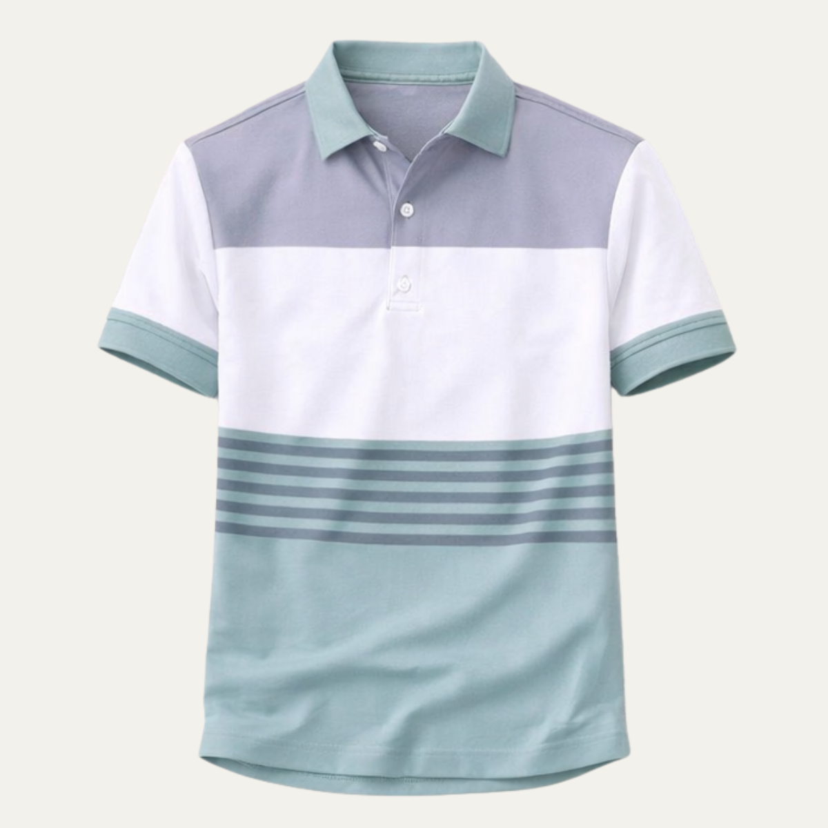 The Bergamo Men’s Casual Color Block Summer Polo Shirt
