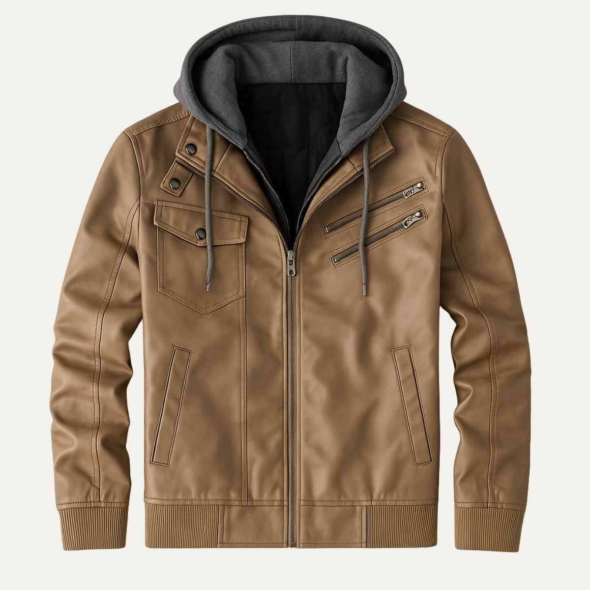 The Palermo Leather Bomber Jacket – Men’s Hooded Classic Style