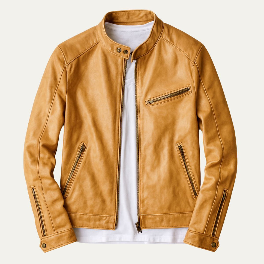 The Brooklyn Faux Leather Biker Jacket – Men’s Classic Motorcycle Style