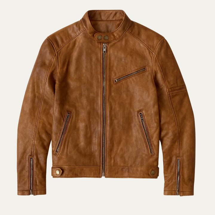 The Brooklyn Faux Leather Biker Jacket – Men’s Classic Motorcycle Style