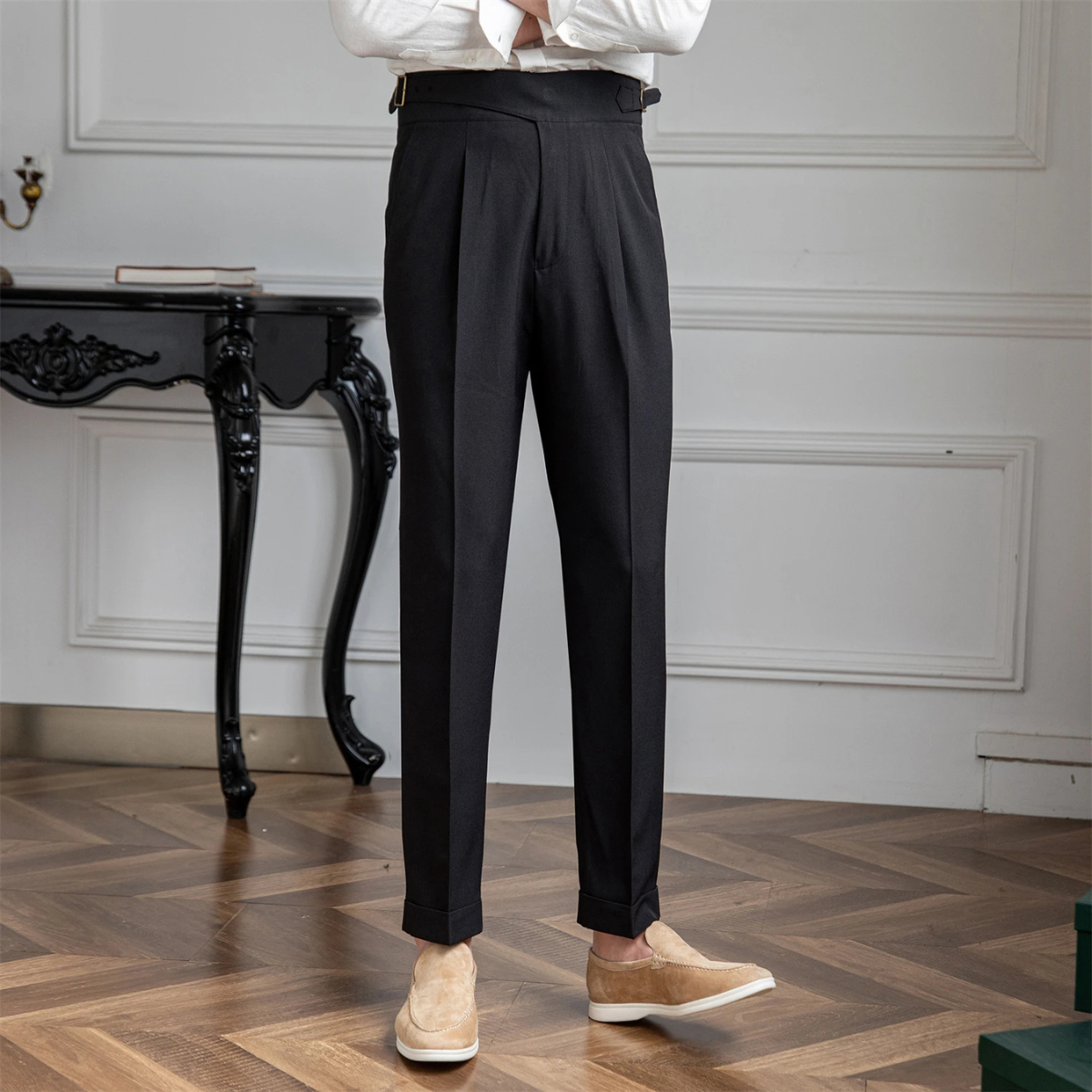 The Westbury Men's High Waist Dress Pants  Slim Fit Straight Pants - The  United Gentlemen