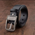 The Brighton Men’s Classic Metal Buckle Leather Cowhide Belt